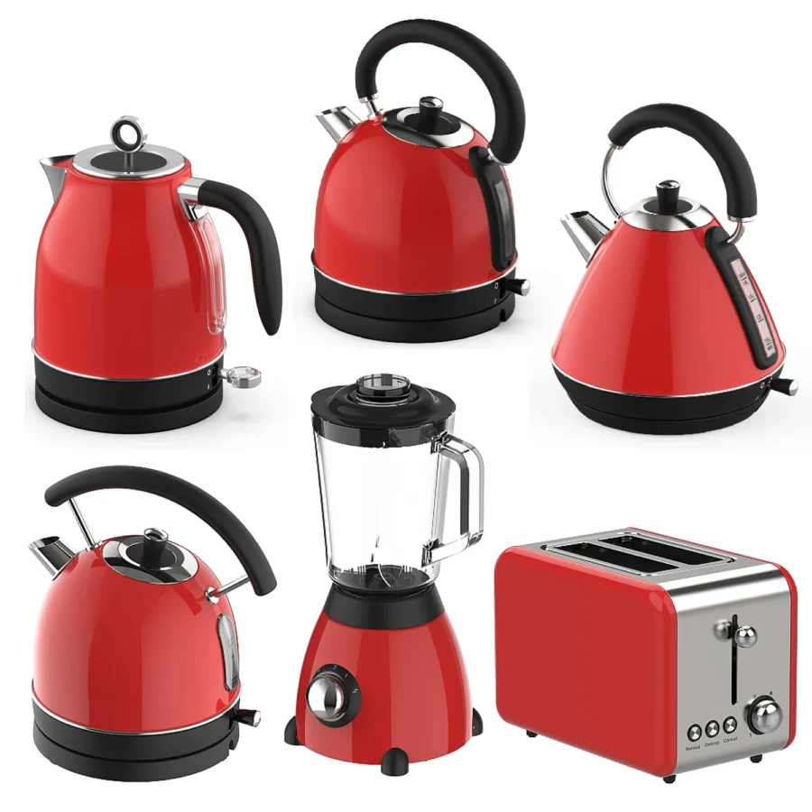 Retro Breakfast Set Appliances 4 Slice Toaster Electric Water Kettle and Toaster Set Juice Blender - Image 4