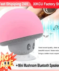 XIKCU Portable Mini Mushroom Bluetooth Speaker with Suction Cup – Creative Gift for Phones