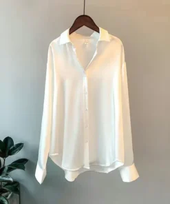 Alternative view of Summer Shirts And Blouses Woman Casual Top Autumn Winter Korean Long Sleeve Button Elegance Sweet Casual Office Lady New Shirts