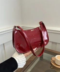 Retro Solid Color PU Leather Shoulder Underarm Bag Women's Fashion Handbags Casual Hobos Purses and Handbag Ladies Hand Bags