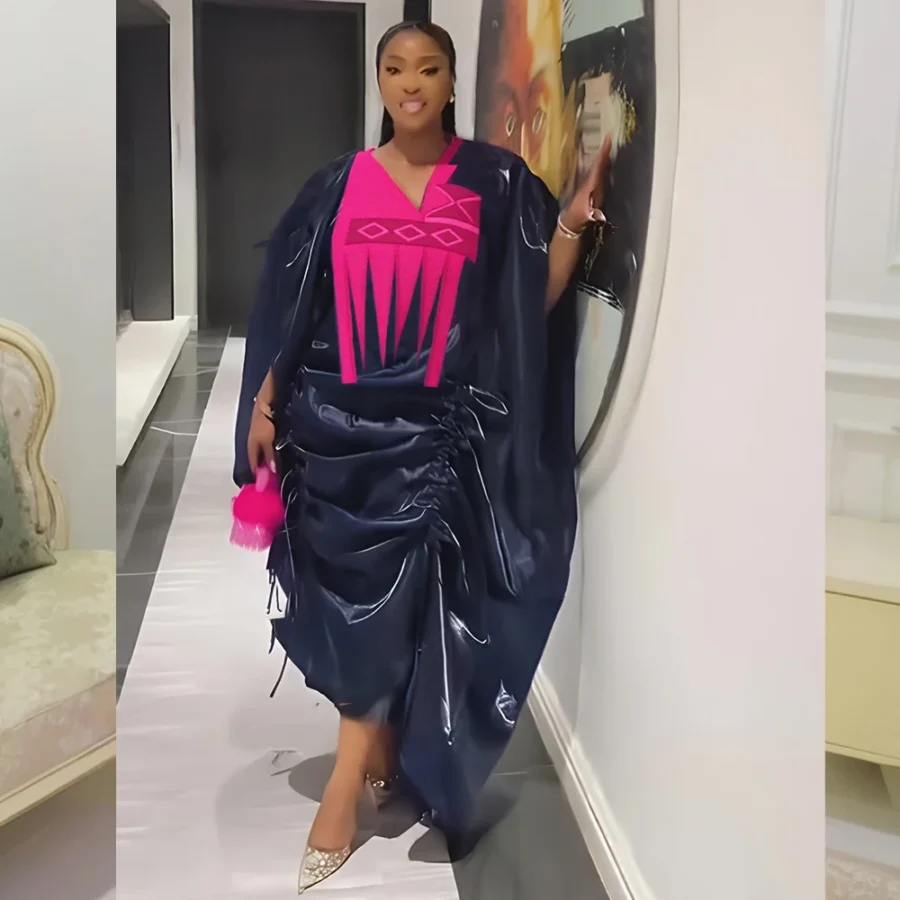 African Plus Size Dashiki Gown Set for Women - Wedding Party Kaftan Dresses - Image 3