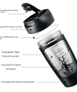Alternative view of 500ml Electric Protein Shaker Bottle - Automatic Mixer for Smoothies and Drinks