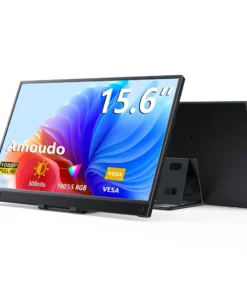 Amoudo 15.6-Inch Portable Monitor - 1920x1080P IPS LCD, VESA Mount & USB-C/HDMI Connectivity