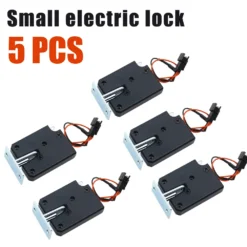 Mini Electric Cabinet Lock - DC 3V/5V/12V - Plastic with Titanium Wire - Pack of 5 Locks