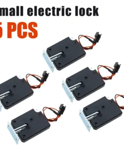 Mini Electric Cabinet Lock - DC 3V/5V/12V - Plastic with Titanium Wire - Pack of 5