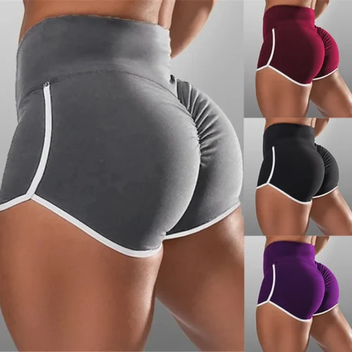 Women's Stretchy Low-Waist Gym Shorts - Casual Fitness and Yoga Wear