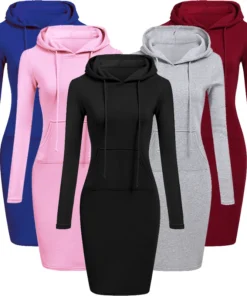 Ladies Dress Autumn Women Hooded Dresses Hoodies Women Sweatshirts Women Hoodies Dress Tops Ladies Clothing