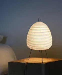 Japanese Design Paper Table Lamp Tripod Rice Paper Table Lamp Japanese Style Lantern Lamp Led Desk Lamp for Bedroom