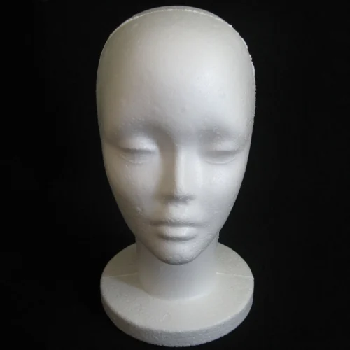 Alternative view of Female Styrofoam Mannequin Manikin Head Model Foam Wig Hair Glasses Display