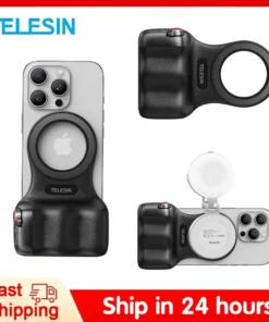 TELESIN Magnetic Phone Camera Shoot Hand Grip Phone Holder Shooting Aid Remote Control Handle for Iphone HUAWEI SAMSUNG Phone