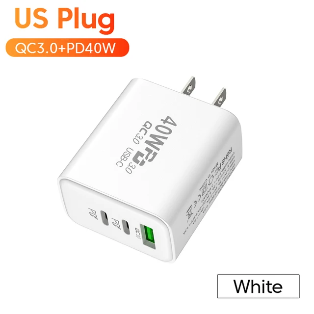 PD 60W Fast USB Charge Charger 3Ports EU/US Plug Wall Charger Adapter For iPhone 14 13 Xiaomi Huawei Samsung USB C Phone Charger - Image 6