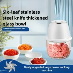 Alternative view of Electric Meat Grinder and Vegetable Slicer - 350ML USB Food Processor for Easy Food Preparation