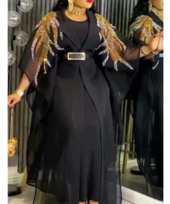 African Plus Size Dashiki Gown Set for Women - Evening Party Dresses