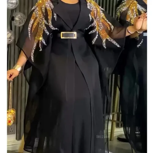 African Plus Size Dashiki Gown Set for Women - Evening Party Dresses