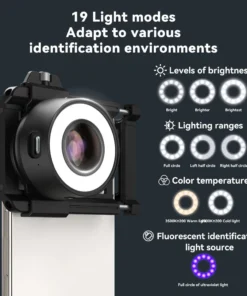Alternative view of APEXEL 120X Protable Phone Microscope Lens with Eyecup/Illuminated LED Light/Universal Clip for iPhone/Android Smartphones