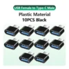 10x USB to C Black