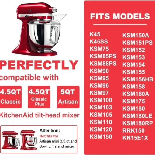 Stainless Steel Mixing Bowl with Handle for KitchenAid 4.5-5 QT Artisan & Classic Tilt-Head Mixers - Image 4