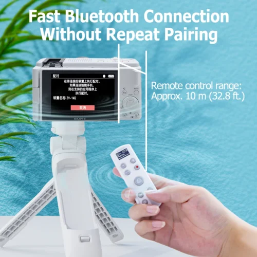 AODELAN USB-C Rechargeable Wireless Shooting Grip Tripod with Remote Control for Vlogging Zoom Focus Replace Sony GP-VPT2BT