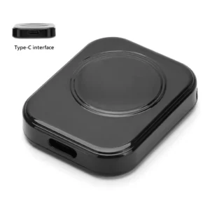 VIKEFON Magnetic Wireless Fast Charger with Type C for Apple Watch Series 9 8 7 6 SE and iPhone - Black Type C Port
