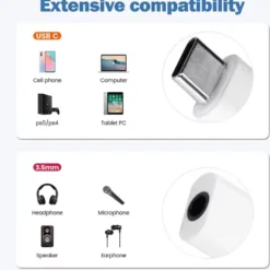 Alternative view of USB Type C to 3.5mm Audio Adapter with Earphone Converter for iPhone 15, Samsung, Xiaomi, and Huawei