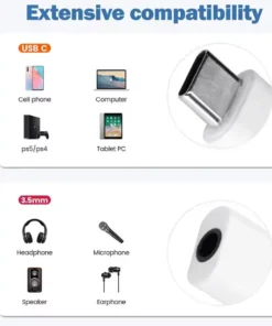 Alternative view of USB type C to 3.5mm jack Audio Adapter USB C 3.5mm Aux Adapter TypeC Earphone Converter For Iphone15 Samsung Xiaomi Huawei