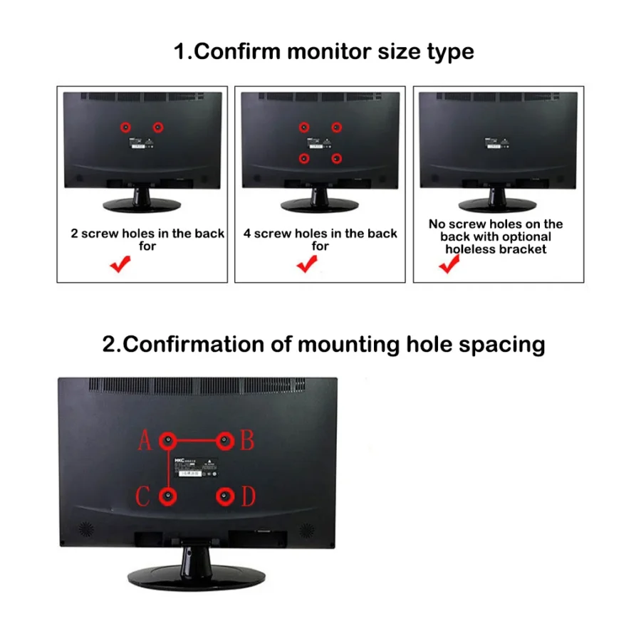 Monitor Stand Bracket 75mm Desktop Foldable PC LCD Mount Holder Upright Hanger Computer Support for 17-24 Inch Black - Image 4