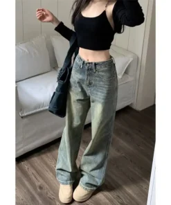 Alternative view of Vintage High-Waisted Slimming Jeans for Women - Casual Bell Bottoms