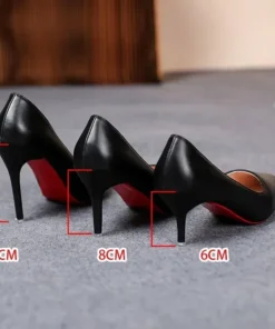 Alternative view of Sexy Fashion Women's Soft Leather Pumps Spring New Thin High Heels 2024 New Dress Shoes Ladies Stiletto Black Big Size