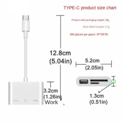 Alternative view of 3 in 1 Multi Port Hub Converter with USB A OTG Adapter and TF/SD Card Reader for iPhone, Android, and Laptop