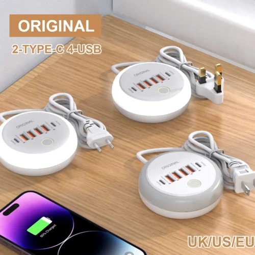 Alternative view of 50W 6-Port Fast Charging USB PD Charger for iPhone and Samsung