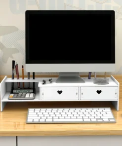 Computer Riser Desktop Monitor Stand Office Supplies Drawer Storage Box Elevated Base Desktop Organizer