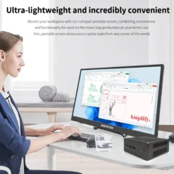 Alternative view of Portable 17.3-Inch HDMI-Compatible Monitor with High Resolution for Laptops and Consoles