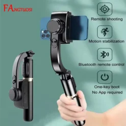 Mobile Video Stabilizer with Bluetooth Selfie Stick Tripod for Smartphone Vertical Shooting