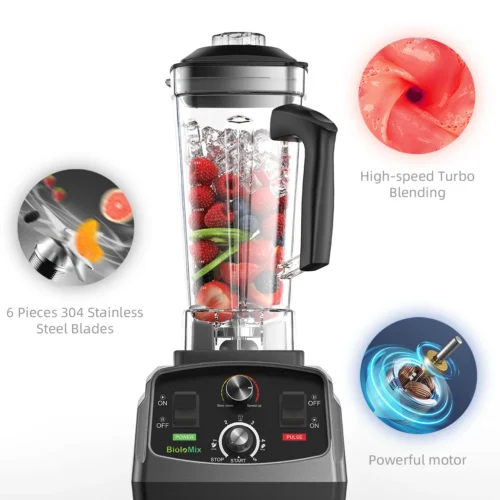 Alternative view of BioloMix 2L Heavy-Duty Blender with Timer – BPA Free, Ideal for Smoothies and Juicing