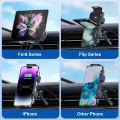 Alternative view of Dual Coil Fast Charging Car Charger for Samsung Galaxy Z Fold and Flip Series - Air Vent Holder