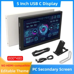 5-Inch Portable Monitor with IPS Display and Dynamic Themes for On-the-Go Users