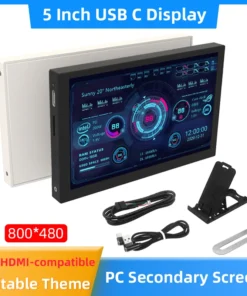5-Inch IPS Type-C Portable Monitor with Dynamic Themes