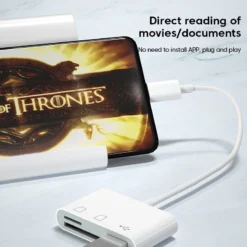 Alternative view of OTG Adapter Type C Plug with TF/SD Card Reader for Xiaomi, OnePlus, iPhone, OPPO, POCO