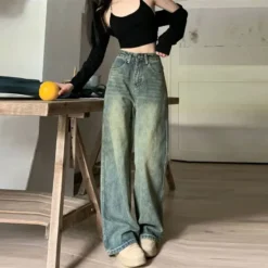 High-Waisted Slimming Jeans for Women - Casual Vintage Bell Bottoms