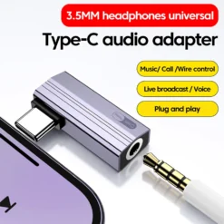 Type C Audio Adapter with 3.5MM Headphones Support for iPhone 15, 16, Samsung, and Tablets