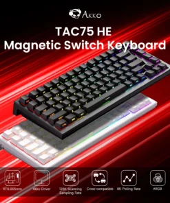 AKKO TAC75 HE Magnetic Switch Keyboard 75% Gaming Keyboards Rapid Trigger 0.005mm 8K RGB Wired Esports Custom Keyboard for Gamer