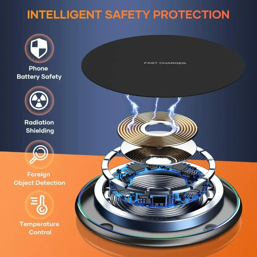 Mini LED Wireless Charger Pad - Fast Charging Dock for iPhone and Samsung - Image 5