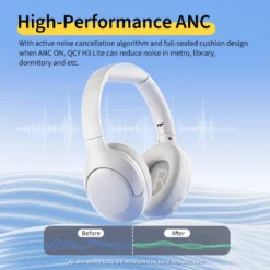 Alternative view of QCY H3 Lite ANC Headphones with Bluetooth 5.3, 60H Playtime, Foldable Over Ear Design