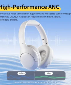 Alternative view of QCY H3 Lite ANC Wireless/Wired Headphones Bluetooth 5.3 Foldable Over Ear Headset HIFI Sound 60H Playtime Earphones Dual Connect