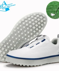 Couple Golf Shoes Men's White Waterproof Rotating buckle Fitness Spikeless Non slip Golf Golfer Training Golf Sneakers Women