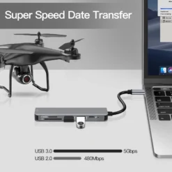 Alternative view of USB-C Hub with 4K HDMI Output and Power Delivery Charging for MacBook and iPad