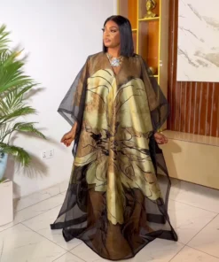 Alternative view of Luxury African Embroidered Dress Set for Women - Elegant Party Wear