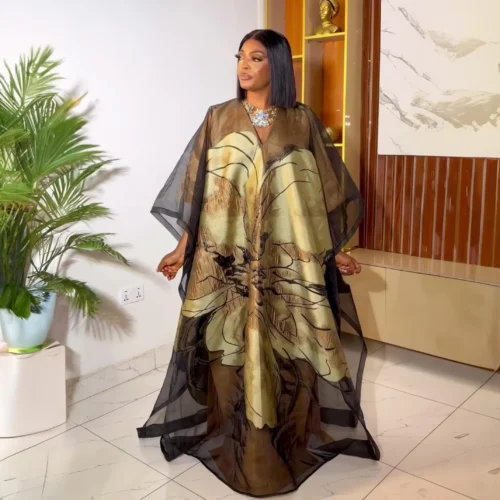 Alternative view of Luxury African Embroidered Dress Set for Women - Elegant Party Wear