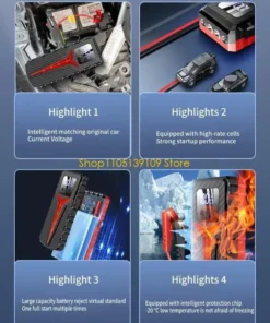 Alternative view of Reliable Car Starter Convenient Auto Car Jump Starter 8000A Battery Power Bank Compact for 12V Models Never Get Stranded Again