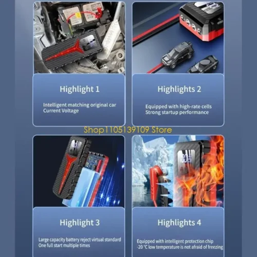 Alternative view of Reliable Car Starter Convenient Auto Car Jump Starter 8000A Battery Power Bank Compact for 12V Models Never Get Stranded Again